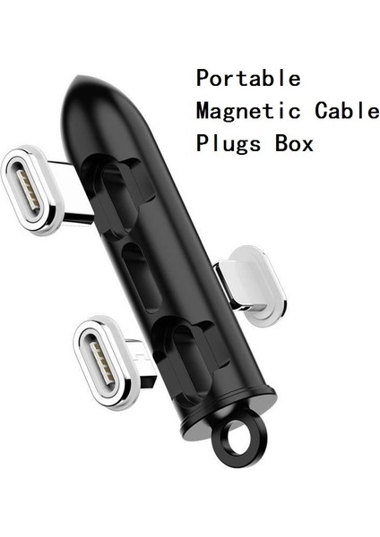 Tip C Için Taşınabilir Manyetik Fiş Kutusu Adaptörü Metal Saklama Kabı IPhone x Için Mikro USB Tip C Mıknatıs Şarj Aleti Kablosu Konektörü (Yurt Dışından)