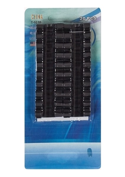BLACK-20PCS 20 Adet Tel Kablo Yönetimi Organizatör Kordon Klipleri Yönetim Tutucu Masaüstü Iş Istasyonu Veri Telefon Hattı Kablo Sarıcı Kol (Yurt Dışından)