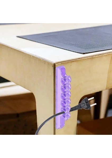 Koyu Gri Masa Kablosu Organizatör Bilgisayar Kablosu Koruyucu Klip Organizatör 5 Delik Tel Tutucu Esnek USB Kablosu Veri Hattı Bobin Sarıcı (Yurt Dışından)