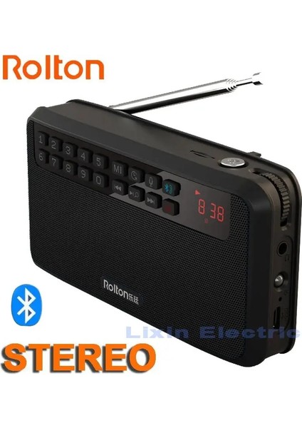 Mor Rolton E500 Taşınabilir Stereo Bluetooth Hoparlörler Fm Radyo Bas Çift Parça Hoparlör Tf Kart USB Müzik Çalar Sütun Desteği Kayıt (Yurt Dışından)