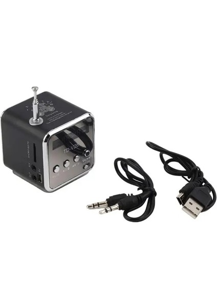 Siyah Taşınabilir LED Kablosuz Mini Tf Kartusb Stereo Süper Bas Hoparlör Mp3/4 Müzik Çalar Fm Radyo Ib USB Aux Arayüzü (Yurt Dışından)