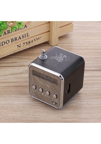 Siyah TD-V26 Alüminyum Digita Linternet Radyo Fm Alıcı Sd Tf USB Oyun Stereo Altavoz Mini Hoparlör Taşınabilir Fm Radyo (Yurt Dışından) fiyatları