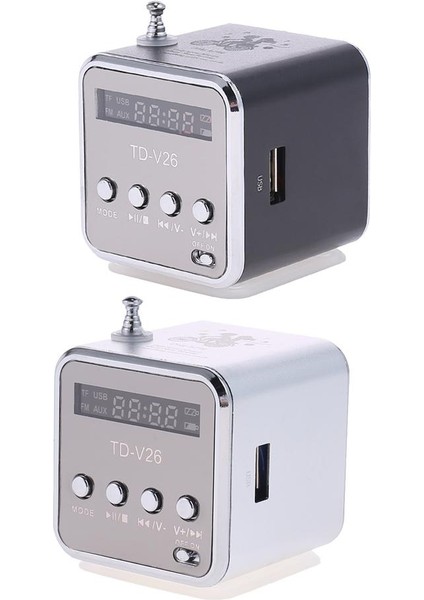 Siyah TD-V26 Alüminyum Digita Linternet Radyo Fm Alıcı Sd Tf USB Oyun Stereo Altavoz Mini Hoparlör Taşınabilir Fm Radyo (Yurt Dışından) modelleri