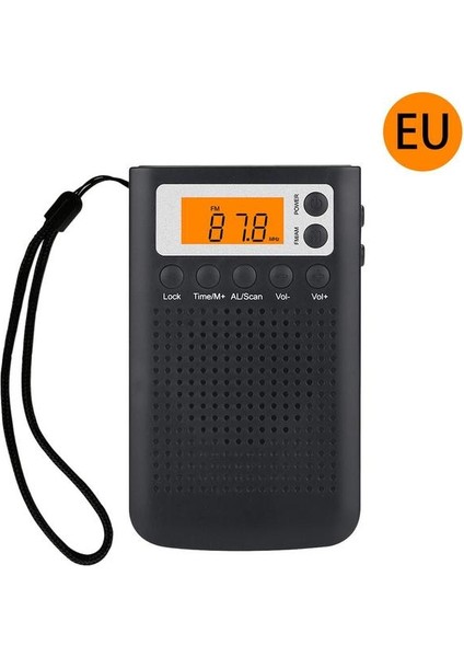 Avrupa Amfm Mini Radyo Dahili Hoparlör Kulaklık Jakı ile Taşınabilir Stereo Cep Hoparlörü Dijital LCD Ekranlı Am Fm Çalar Saatli Radyo (Yurt Dışından)