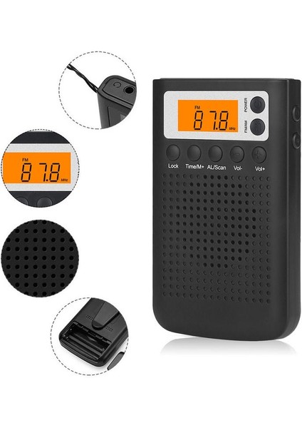 Avrupa Amfm Mini Radyo Dahili Hoparlör Kulaklık Jakı ile Taşınabilir Stereo Cep Hoparlörü Dijital LCD Ekranlı Am Fm Çalar Saatli Radyo (Yurt Dışından) fiyatları