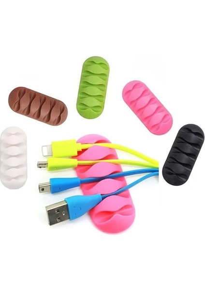 Rastgele Renk 5-Klip Kulaklık Kablosu Sarıcı Organizatör Şarj Kablosu Tutucu Sabitleme Klipleri Pc Tv Için USB Kravat USB Kablosu Kulaklık Tel Koruyucu (Yurt Dışından)
