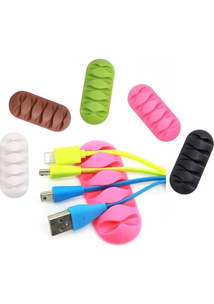 Rastgele Renk 5-Klip Kulaklık Kablosu Sarıcı Organizatör Şarj Kablosu Tutucu Sabitleme Klipleri Pc Tv Için USB Kravat USB Kablosu Kulaklık Tel Koruyucu (Yurt Dışından)