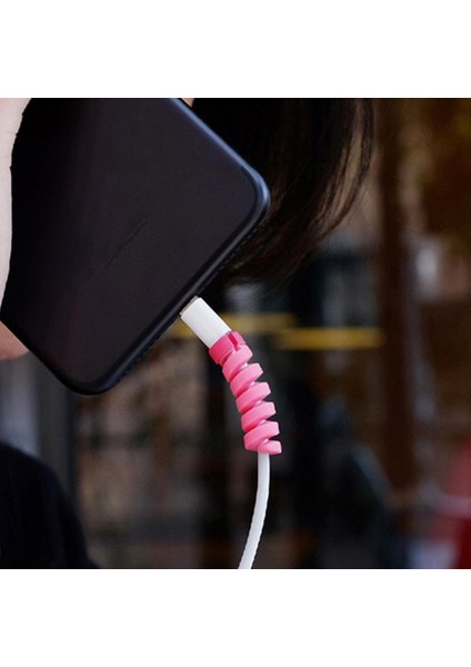 Sarı Koruyucu Koruyucu Kapak iPhone Android Için Mükemmel ve Dayanıklı Silikon Süreci USB Şarj Kablosu Koruyucu Kılıf (Yurt Dışından)