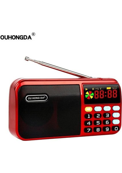 Gösterisi Olarak S90 Taşınabilir Fm Radyo Hoparlör Şarj Edilebilir Mini El Dijital USB Tf Mp3 Çalar LED El Feneri ile (Yurt Dışından)