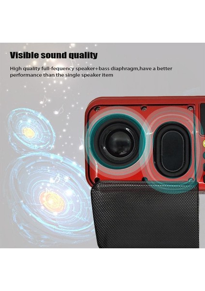 Gösterisi Olarak S90 Taşınabilir Fm Radyo Hoparlör Şarj Edilebilir Mini El Dijital USB Tf Mp3 Çalar LED El Feneri ile (Yurt Dışından)