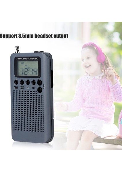 Gri 40MM Sürücü Hoparlör Am Fm Radyo ile LCD Ekran HRD-104 Müzik Severler Için Dijital Mini Cep Oyun Aksesuarları (Yurt Dışından)