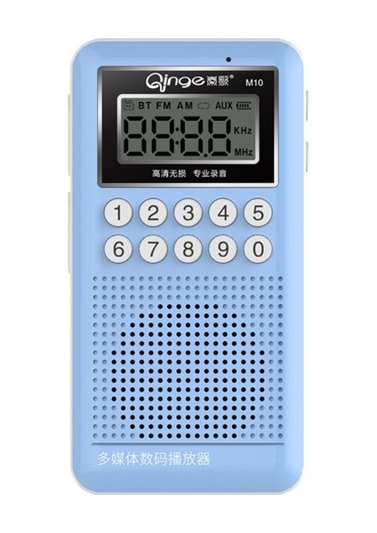 Mavi Mini Fm Radyo Taşınabilir Bluetooth 5.0 Hoparlör Arkadan Aydınlatmalı Ekran ile Stereo Müzik Çalar Desteği Kayıt Tf Kart Aux (Yurt Dışından)