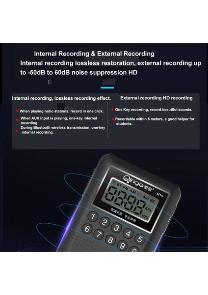 Mavi Mini Fm Radyo Taşınabilir Bluetooth 5.0 Hoparlör Arkadan Aydınlatmalı Ekran ile Stereo Müzik Çalar Desteği Kayıt Tf Kart Aux (Yurt Dışından) fırsatları