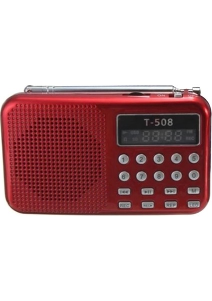 Kırmızı T-508 Müzik Çalar Geri Çekilebilir Anten Tasarımlı Taşınabilir Fm Radyo Cep Boyutu (Yurt Dışından)