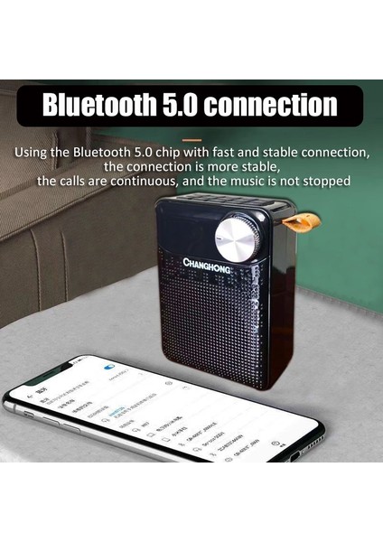 Siyah Taşınabilir Mini Radyo Fm Alıcısı El Bluetooth Hoparlör Tf/usb Mp3 Müzik Çalar LED Ekran Desteği Ahizesiz Kullanım/kulaklık (Yurt Dışından)