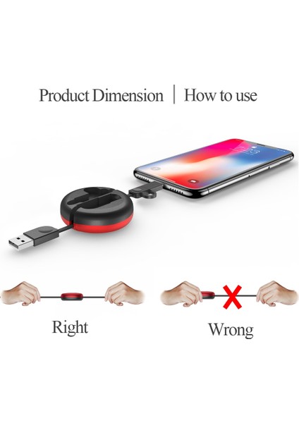 Renkli Kırmızı Oatsbasf 2 In 1 USB Mikro iPhone 13 12 11 Pro Max Android Samsung Xiaomi Geri Çekilebilir Kablo Taşınabilir Hızlı Şarj Veri Hattı (Yurt Dışından)