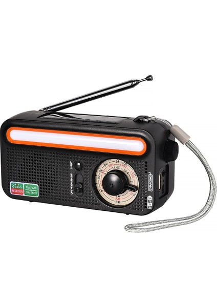 Siyah 5 In 1 El Krank Hava Radyo Sos Alarmı Fm Am Sw Güneş Acil Radyo LED Torch Okuma Lambası Cep Telefonu Için Acil Durum Radyosu (Yurt Dışından)