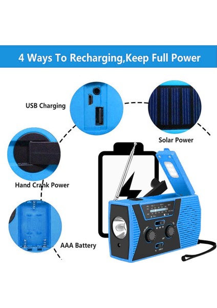 Abd Versiyonu Turuncu Acil Durum Hava Durumu Telsizleri Güç Bankası Taşınabilir Dijital El Feneri Işıklı Radyolar Sos Alarmı Seyahat Için 4 Şarj Yöntemi (Yurt Dışından) fiyatları