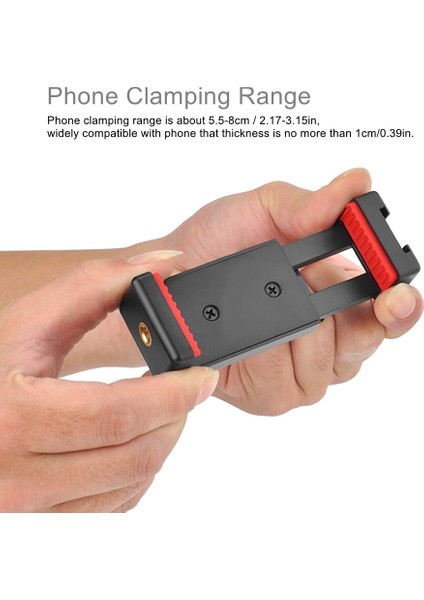 Kırmızı Telefon Tripod Dağı Soğuk Ayakkabı Dağı ile Mikrofon Için LED Video Işığı iPhone Samsung Galaxy Oneplus Google Piksel Vlog Kelepçe (Yurt Dışından)