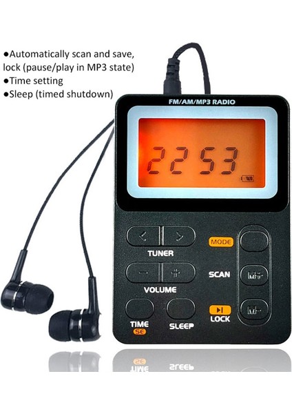 Çok Fonksiyonlu Am Fm Cep Radyosu 2.1 Inç LED Ekran 2 Bant Taşınabilir Radyo Mikro USB Şarj 3.5mm Jack Spor Dış Mekan Için (Yurt Dışından) fiyatları