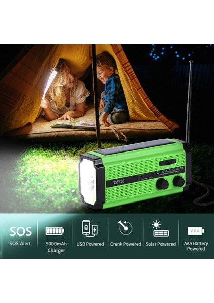 Ab Açık Yeşil Am/fm/wb Acil Durum Radyosu El Krankı Güneş Enerjili USB Şarjı Çok Fonksiyonlu Hava Durumu Radyosu LED El Feneri Güneş Enerjili Hava Durumu Radyosu Sos Alarmı (Yurt Dışından) fırsatları
