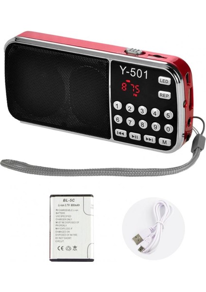 Siyah Mini Taşınabilir Y-501 Fm Radyo Dijital Destek Tf Kart USB Aux Taşınabilir LED El Feneri Ses Müzik Çalar Hoparlör Cep Telefonu Için (Yurt Dışından) fiyatları