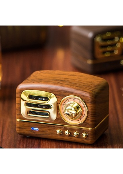 Pembe Fm Video Retro Bluetooth Hoparlör Radyo Taşınabilir Mini Yaratıcı Hediye Ahşap Tahıl Subwoofer Tak Kart Cep Telefonu Mini Ses (Yurt Dışından)