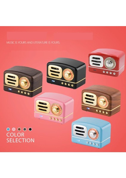 Pembe Fm Video Retro Bluetooth Hoparlör Radyo Taşınabilir Mini Yaratıcı Hediye Ahşap Tahıl Subwoofer Tak Kart Cep Telefonu Mini Ses (Yurt Dışından) indirimleri