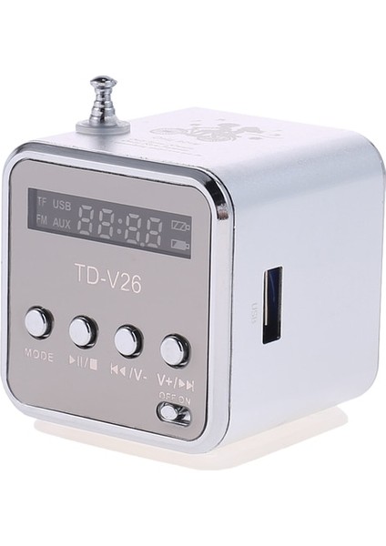 Gümüş Taşınabilir TD-V26 Dijital Fm Radyo Hoparlör Mini Fm Radyo Alıcısı/lcd Ekran Stereo Hoparlör Desteği Tf Kart (Yurt Dışından)