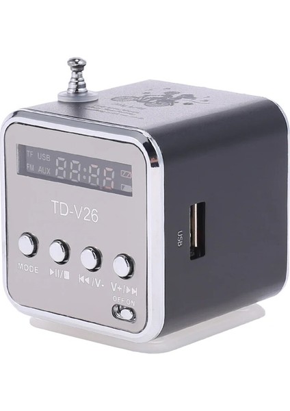 Gümüş Taşınabilir TD-V26 Dijital Fm Radyo Hoparlör Mini Fm Radyo Alıcısı/lcd Ekran Stereo Hoparlör Desteği Tf Kart (Yurt Dışından)