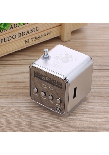 Gümüş Taşınabilir TD-V26 Dijital Fm Radyo Hoparlör Mini Fm Radyo Alıcısı/lcd Ekran Stereo Hoparlör Desteği Tf Kart (Yurt Dışından)