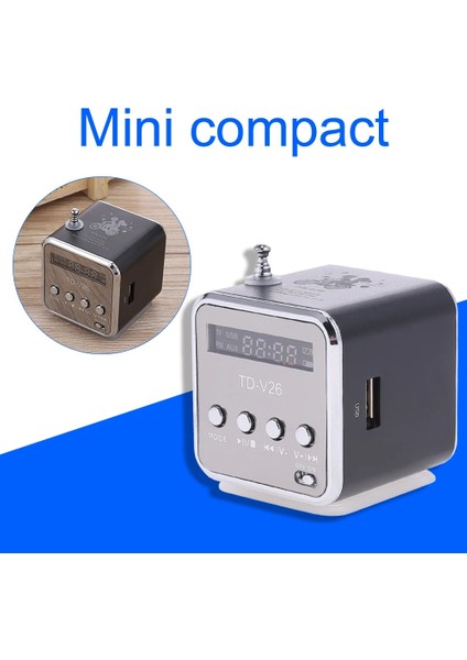 Gümüş Taşınabilir TD-V26 Dijital Fm Radyo Hoparlör Mini Fm Radyo Alıcısı/lcd Ekran Stereo Hoparlör Desteği Tf Kart (Yurt Dışından)