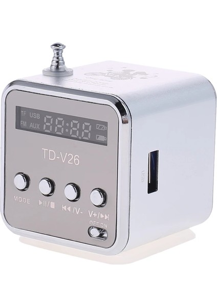 Gümüş Taşınabilir TD-V26 Dijital Fm Radyo Hoparlör Mini Fm Radyo Alıcısı/lcd Ekran Stereo Hoparlör Desteği Tf Kart (Yurt Dışından)