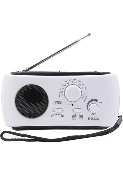WHITE15 7 5 cm El Krank Jeneratörü Fm/am Acil Durum Radyo 3 LED Işık Taşınabilir Şarj Edilebilir Güneş Enerjili Radyo Çok Fonksiyonlu Acil Durum Aracı (Yurt Dışından)
