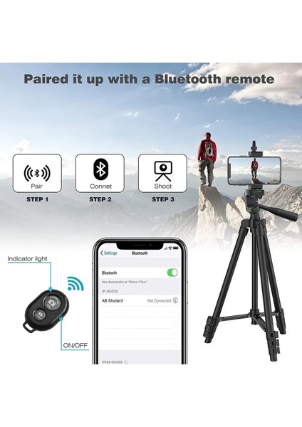Siyah 33-102 cm Tripod Telefon Kamera Standı 40 Inç Evrensel Fotoğrafçılık Gopro iPhone Samsung Xiaomi Huawei Telefon Için Alüminyum Seyahat Tripod (Yurt Dışından) fırsatları