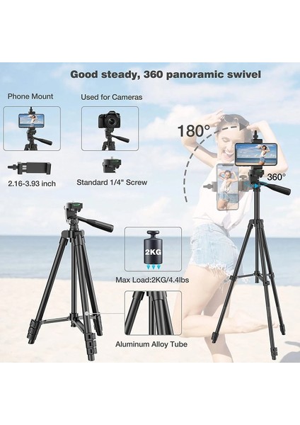 Siyah 33-102 cm Tripod Telefon Kamera Standı 40 Inç Evrensel Fotoğrafçılık Gopro iPhone Samsung Xiaomi Huawei Telefon Için Alüminyum Seyahat Tripod (Yurt Dışından) indirimleri