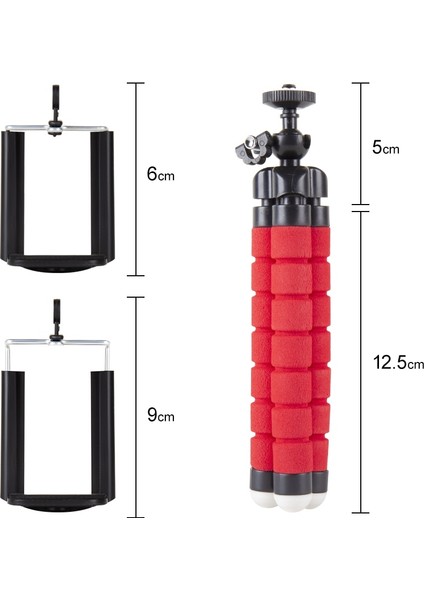 Kırmızı Set Pynsseu Mini Tripodlar Esnek Sünger Ahtapot Tripod Gopro Kamera Masaüstü Tripod iPhone Samsung Akıllı Telefon Için Klip (Yurt Dışından) modelleri