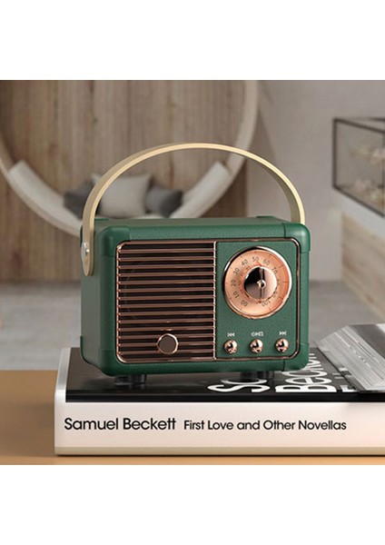 Pembe Mini Kablosuz Retro Bluetooth Hoparlör Vintage Fm Radyo Taşınabilir USB Arayüzü Klasik Dekorasyon Hoparlörler Seyahat Müzik Çalar (Yurt Dışından)