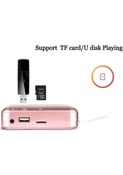 Gül Altın Jınserta Taşınabilir Mini Fm Radyo Hoparlör Müzik Çalar Tf Kart USB Pc Telefon Için LED Ekran ile Multimedya Mp3 Müzik Hoparlör (Yurt Dışından)