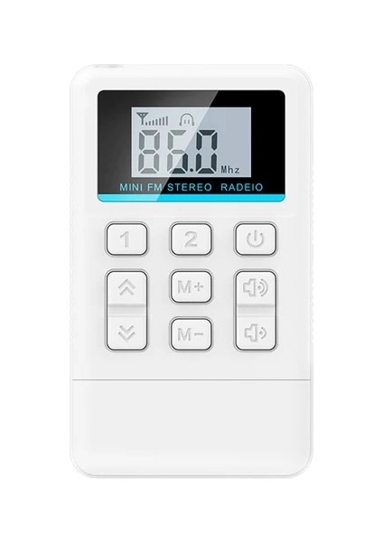 Beyaz Mini Fm Stereo Radyo Taşınabilir Alıcı 50-108MHZ LED Ekran Desteği Kapatma Belleği Profesyonel Ingilizce Işitme Öğrenme (Yurt Dışından)