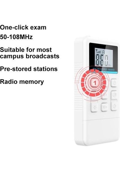 Beyaz Mini Fm Stereo Radyo Taşınabilir Alıcı 50-108MHZ LED Ekran Desteği Kapatma Belleği Profesyonel Ingilizce Işitme Öğrenme (Yurt Dışından) indirimleri