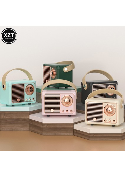 Siyah Mini Kablosuz Retro Bluetooth Hoparlör Vintage Fm Radyo Taşınabilir USB Arayüzü Klasik Dekorasyon Hoparlörler Seyahat Müzik Çalar (Yurt Dışından) fiyatları