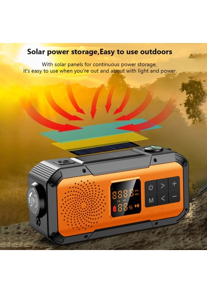 Siyah Bluetooth 5.0 El Krank Güneş Radyosu Am/fm/wb/noaa Tam Bant Radyo Çok Fonksiyonlu Sos Acil Durum LED El Feneri Telefon Şarj Cihazı (Yurt Dışından) fırsatları
