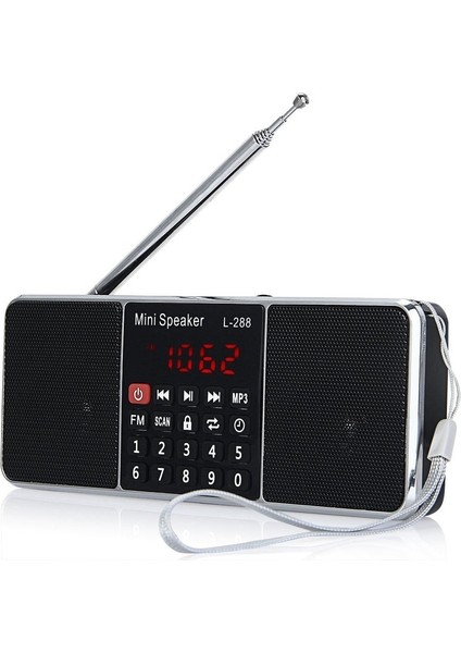 Mavi Taşınabilir Mini Şarj Edilebilir L-288 Stereo Fm Radyo Hoparlör LCD Ekran Desteği Tf Kart USB Disk Mp3 Müzik Radyo Fm (Yurt Dışından) fırsatları