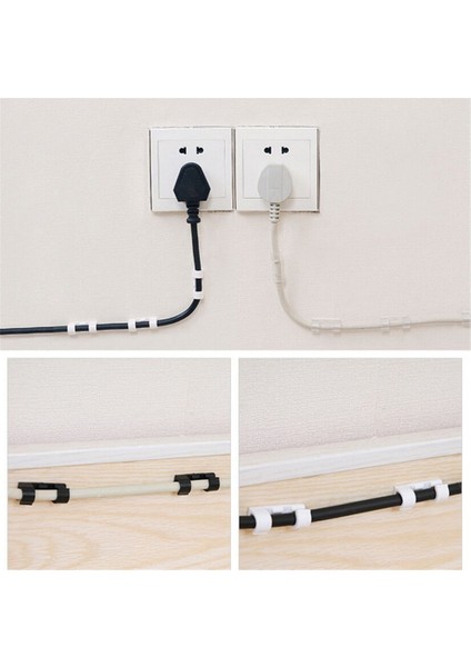 16 Adet 20 Adet Kendinden Yapışkanlı Kablo Kelepçesi Klip Organizatör Kablo Yönetimi Tel Tutucu Güç Kabloları Şarj Hatları USB Kabloları Kablo Sarıcı (Yurt Dışından)