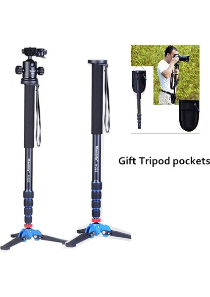 Altın Manbily A-222 Profesyonel 65 Inç Kamera Alüminyum Monopod Katlanır Üç Ayak Destek Standı Tripod Denge Standı Tabanı (Yurt Dışından)