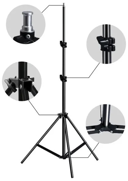 Düz Kafa 78 Inç/6.5 FT/200CM Fotoğrafçılık 1/4 "vidalı Tripod Işık Fotoğraf Reflektörü Yumuşak Kutu Şemsiye Arka Plan Video Stüdyosu Standı (Yurt Dışından)