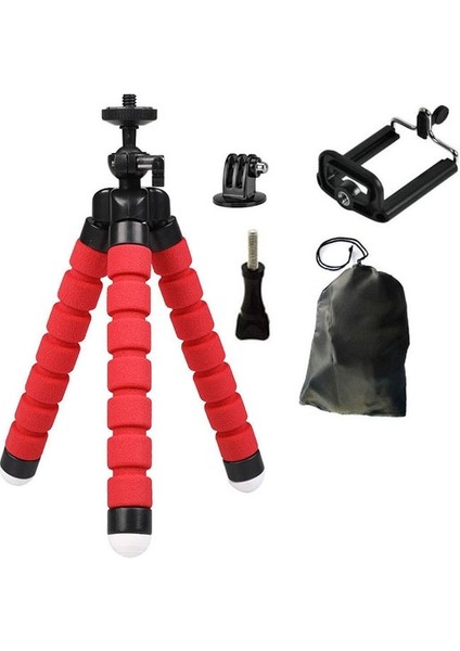 Kırmızı 5 Pc Tripodlar Gopro Hero 11 10 9 8 7 Siyah Max Esnek Mini Ahtapot Tripod Aksesuarları Git Pro 6 5 Yı Eken Sjcam Dbpower Akaso (Yurt Dışından)
