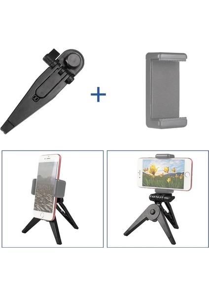 Set B Mini Tripod Işık Masa Standı Katlama Tripod Abs Telefon Tutucu Vlog Selfie Sopa Kamera Cep Telefonu iPhone Gopro Aksesuarları (Yurt Dışından)