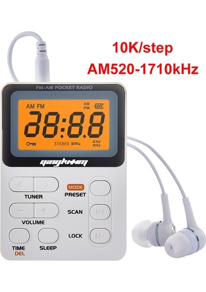 10K Mini Fm/am Radyo LED Ekranlı Taşınabilir Cep Radyosu 3.5mm Kulaklık Desteği Manuel/otomatik Kaydetme Istasyonu 9K/10K Alıcı (Yurt Dışından)